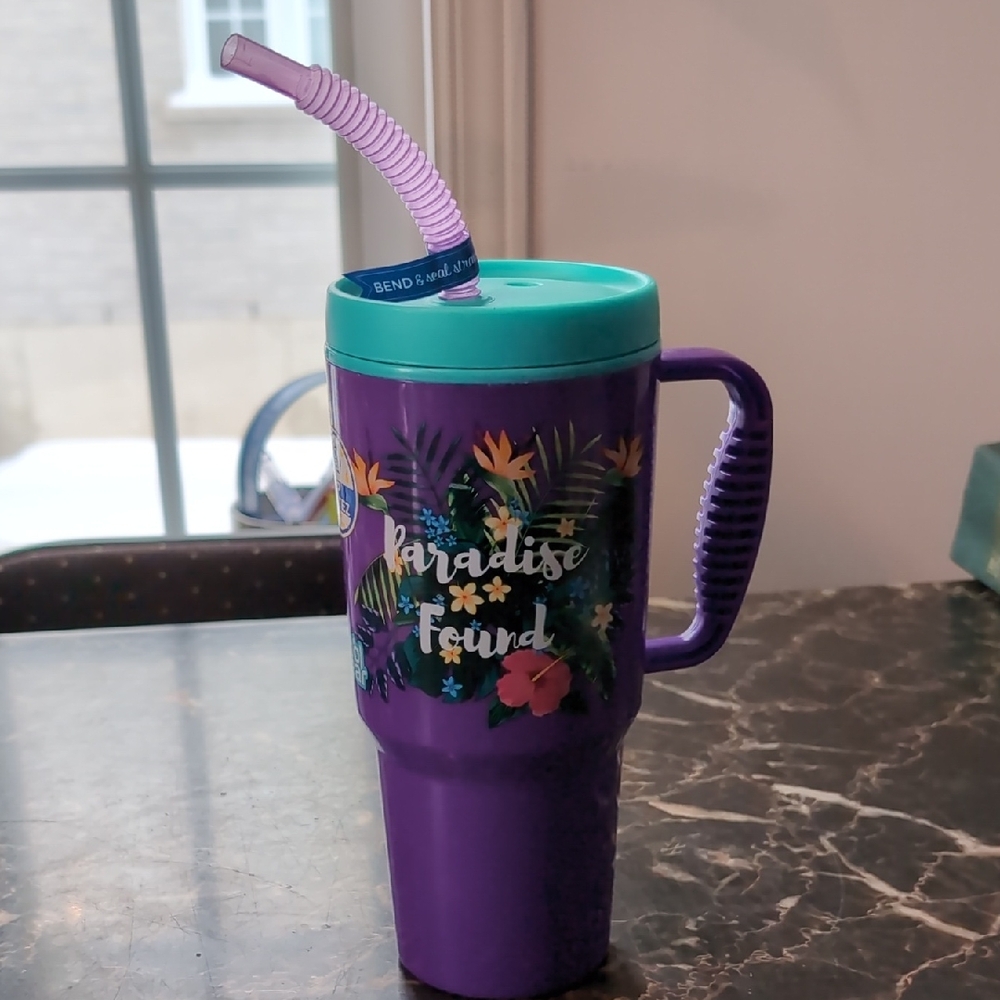 Cool gear paradise found straw hydrate purple Bottle Summer Party Thermos Glass